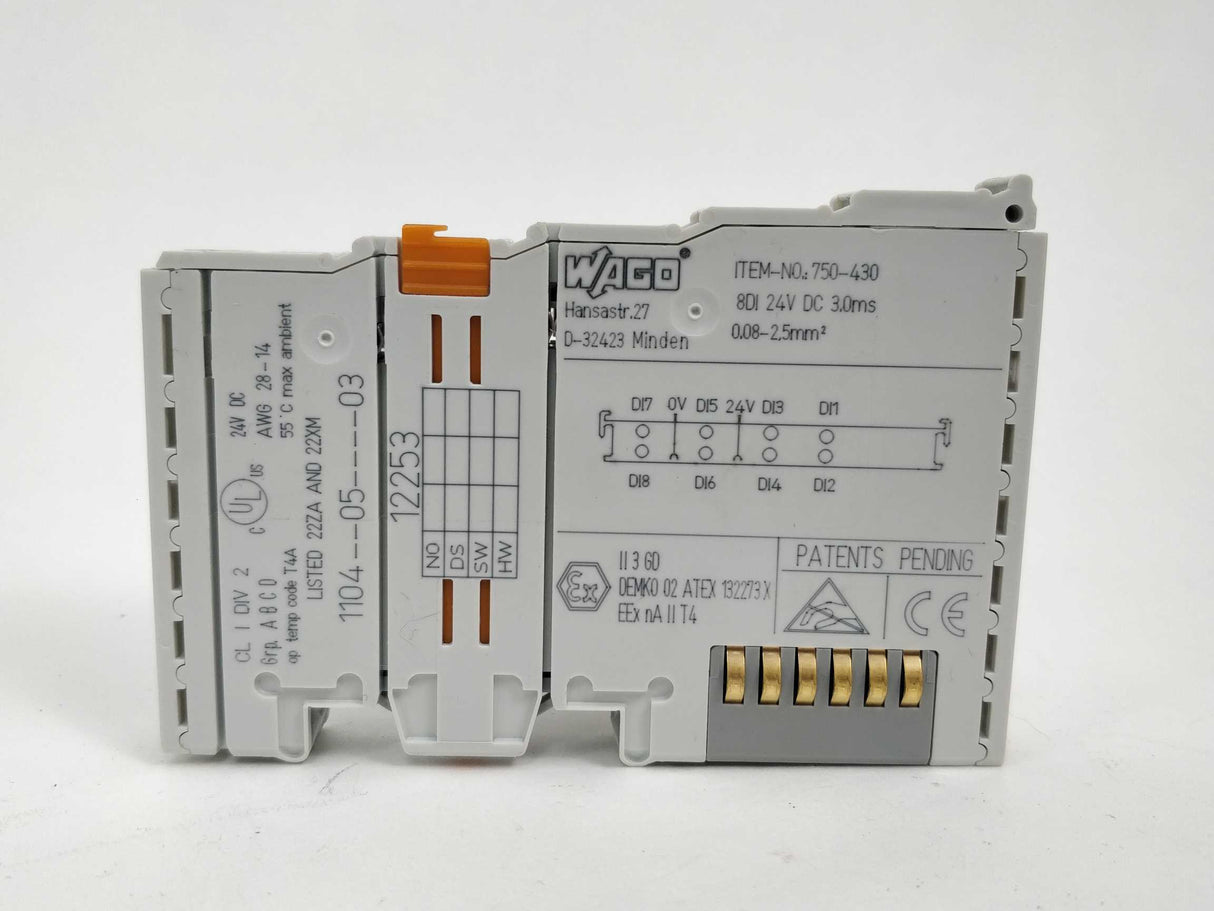 Wago 750-430 8-channel digital input; 24 VDC; 3 ms