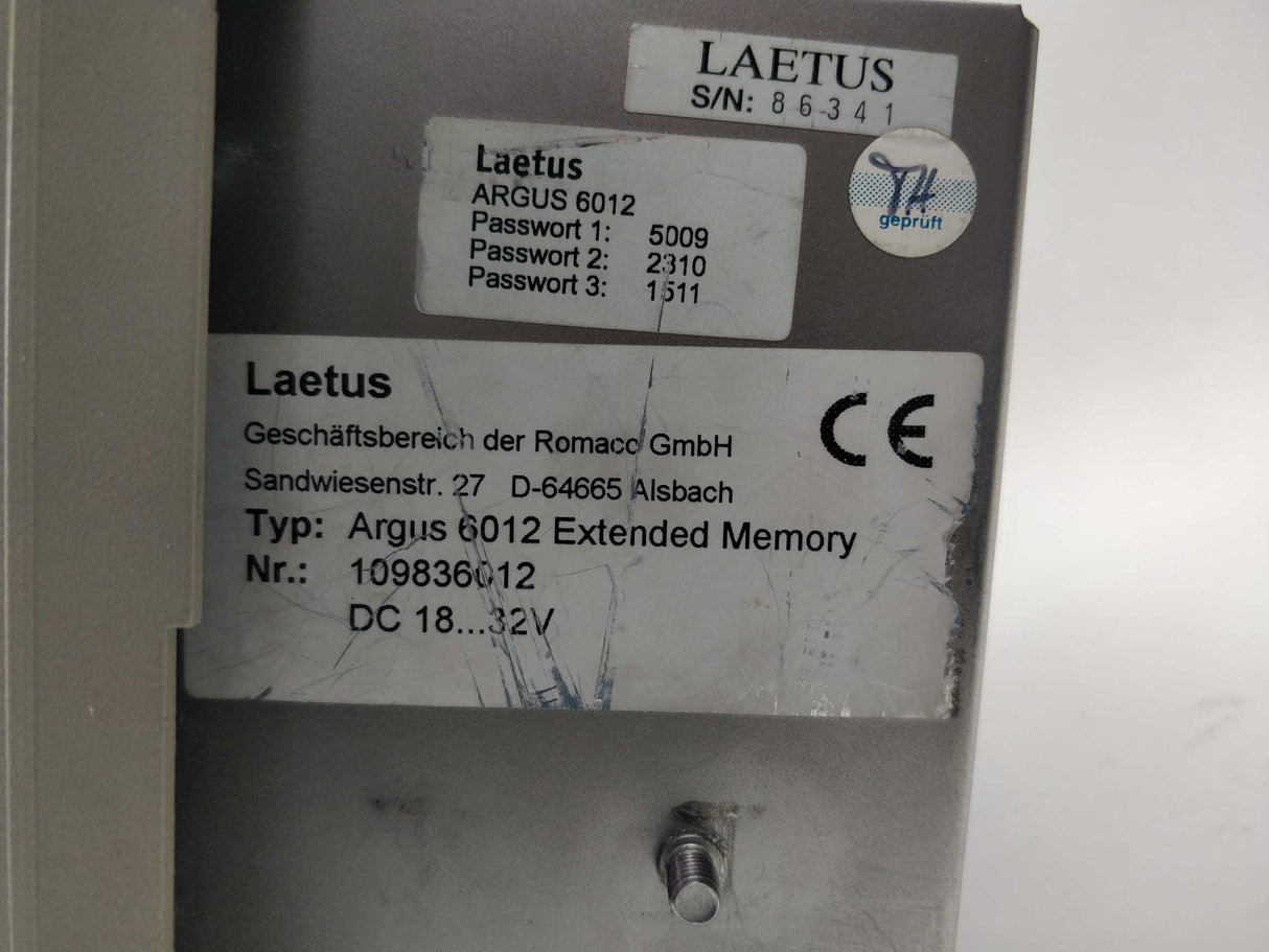 Laetus 109836012 Argus 6012 Extended Memory *No OS, display is very dark*