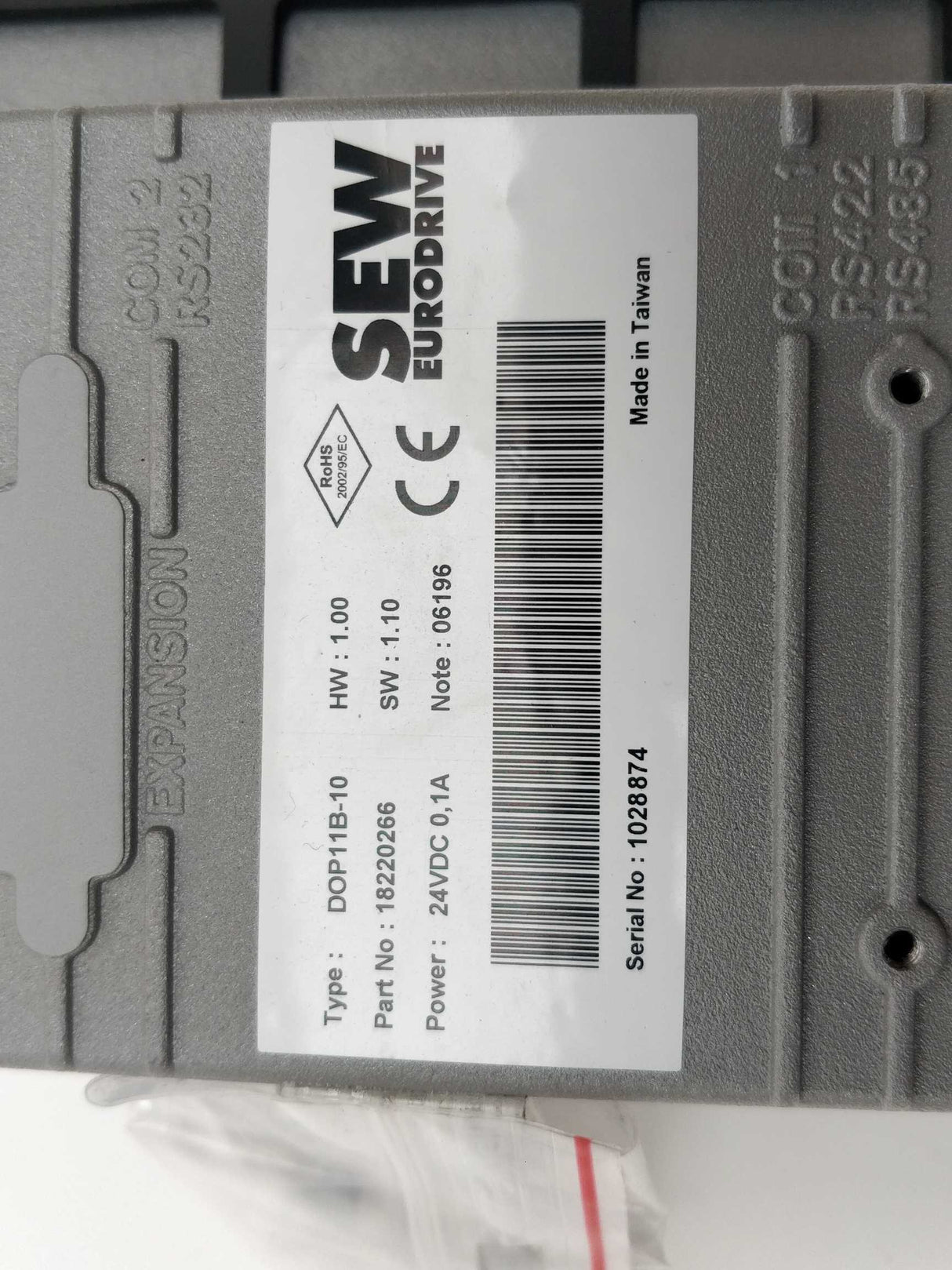 SEW-EURODRIVE DOP11B-10. 18220266 DOP11B-10 Operator Terminal 24VDC 0,1A