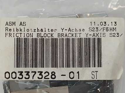 Siemens 00337328-01 Friction Block Bracket Y-Axis