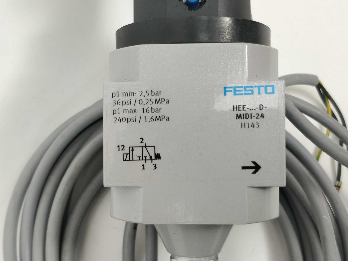 Festo 172959 HEE-D-MIDI-24 On/off Valve With 712576 & 151689