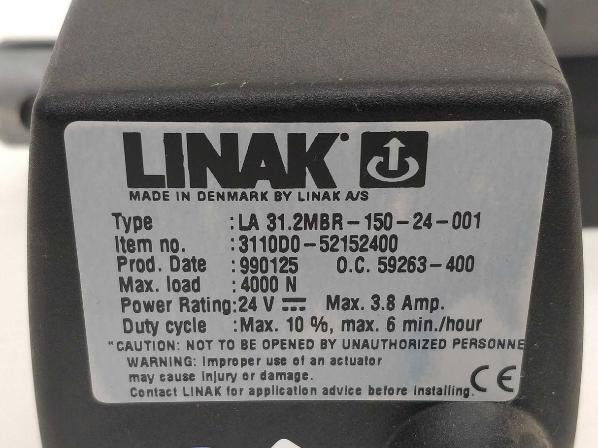 LINAK 3110D0-52152400 LA 31.2MBR-150-24-001 4000 N 2m cabel