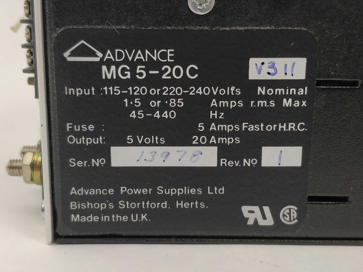 ADVANCE MG 5-20C Power Supply 5V 20A