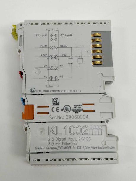 Beckhoff KL1002 Bus Terminal, 2-channel digital input, 24 V DC, 3 ms