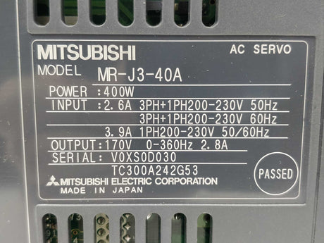 Mitsubishi MR-J3-40A Servo Amplifier Drive 400W