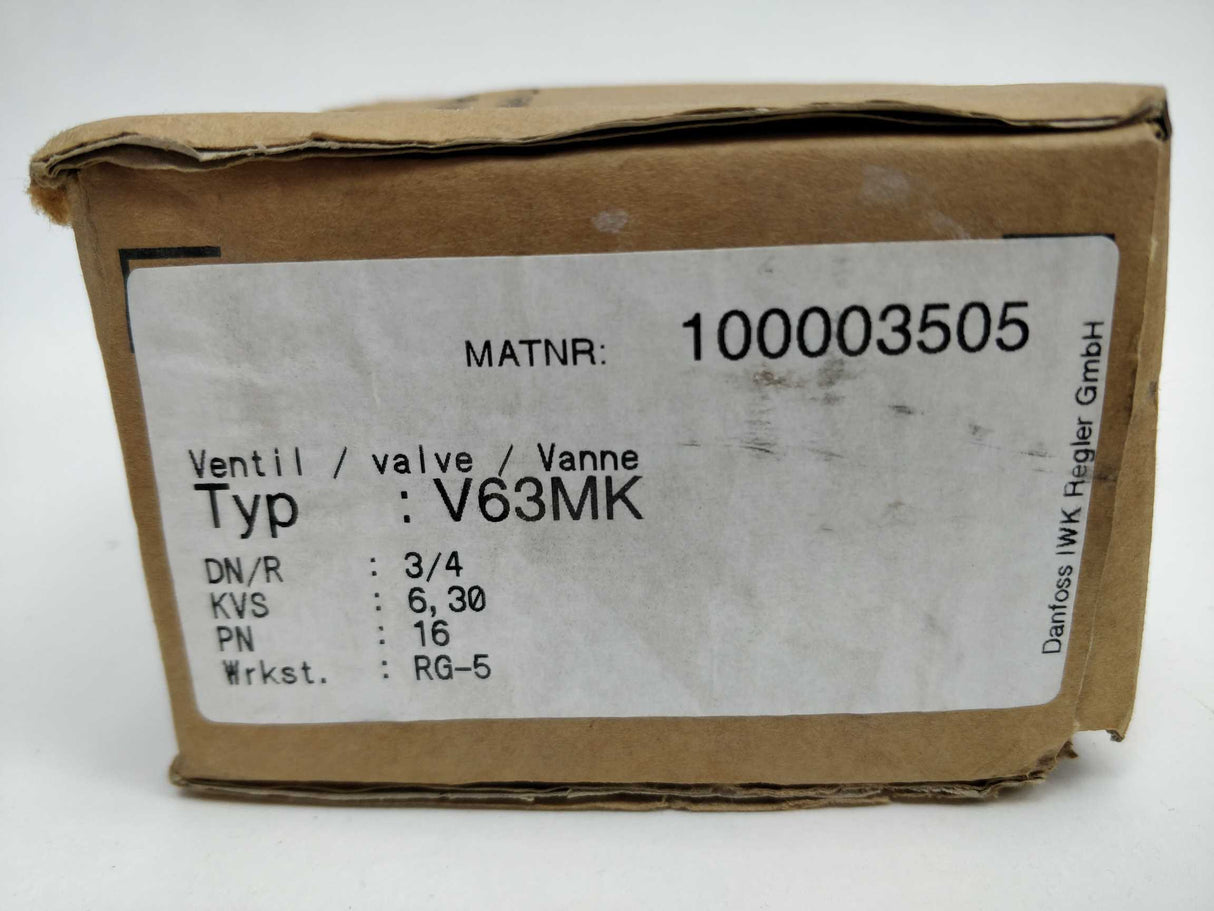 IWKA V63MK 100003505, DN/R: 3/4, KVS: 6,30, PN 16, Wrkst, RG-5