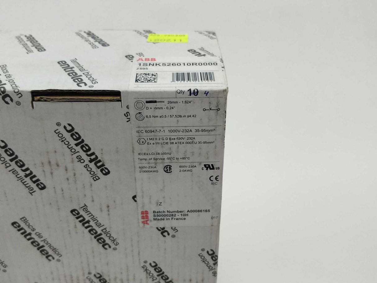 ABB 1SNK526010R0000 ZS95 4pcs