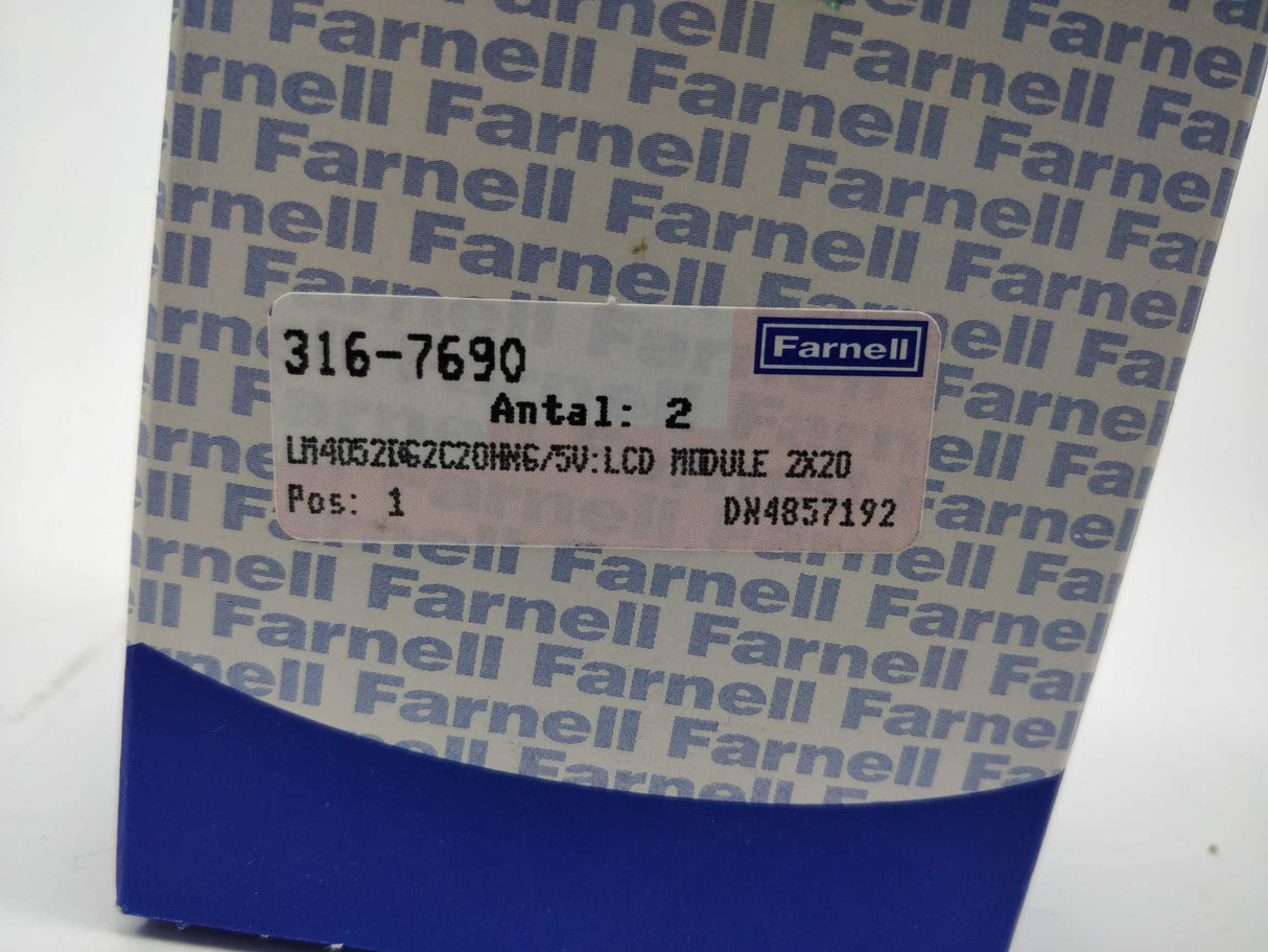 Farnell 316-7690 LCD Module 2X20 2 Pcs.