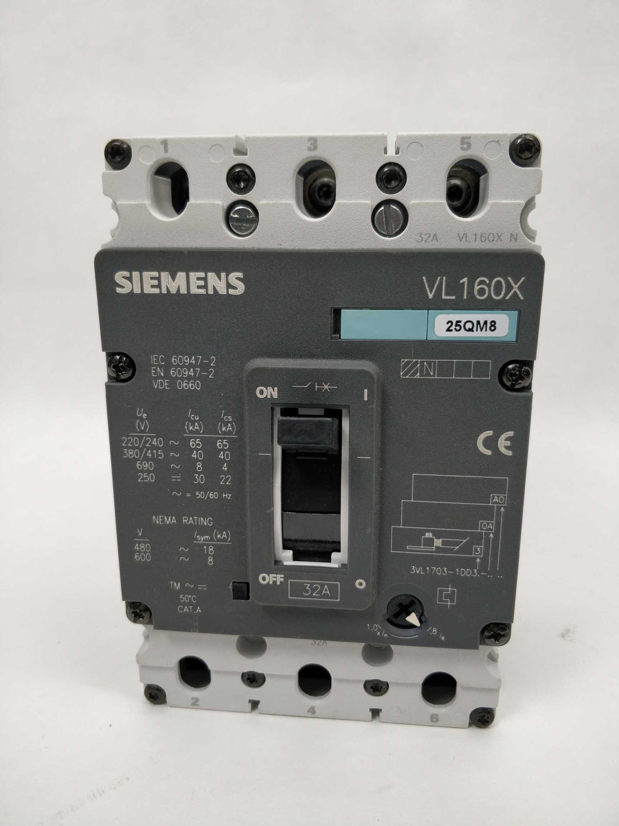 Siemens 3VL1703-1DD33-0AA0 VL160X Circuit Breaker