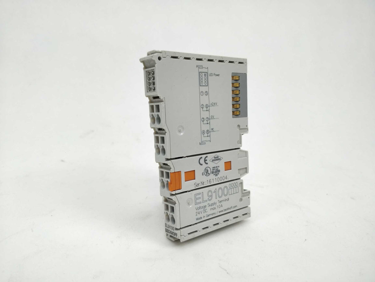 Beckhoff EL9100 Voltage Supply Terminal, 24V DC. Max 10A