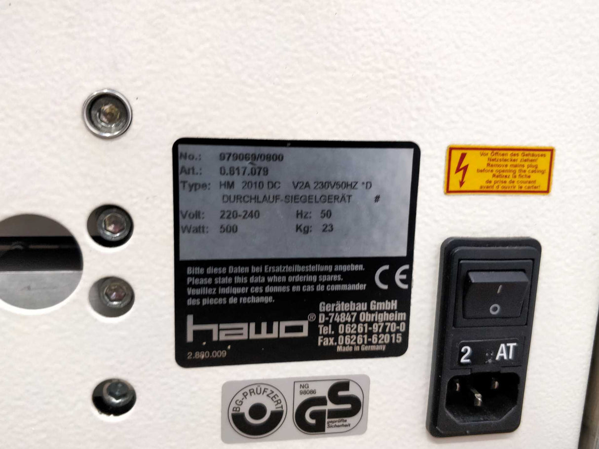 Hawo 0.617.079 HM2010DC rotary sealer