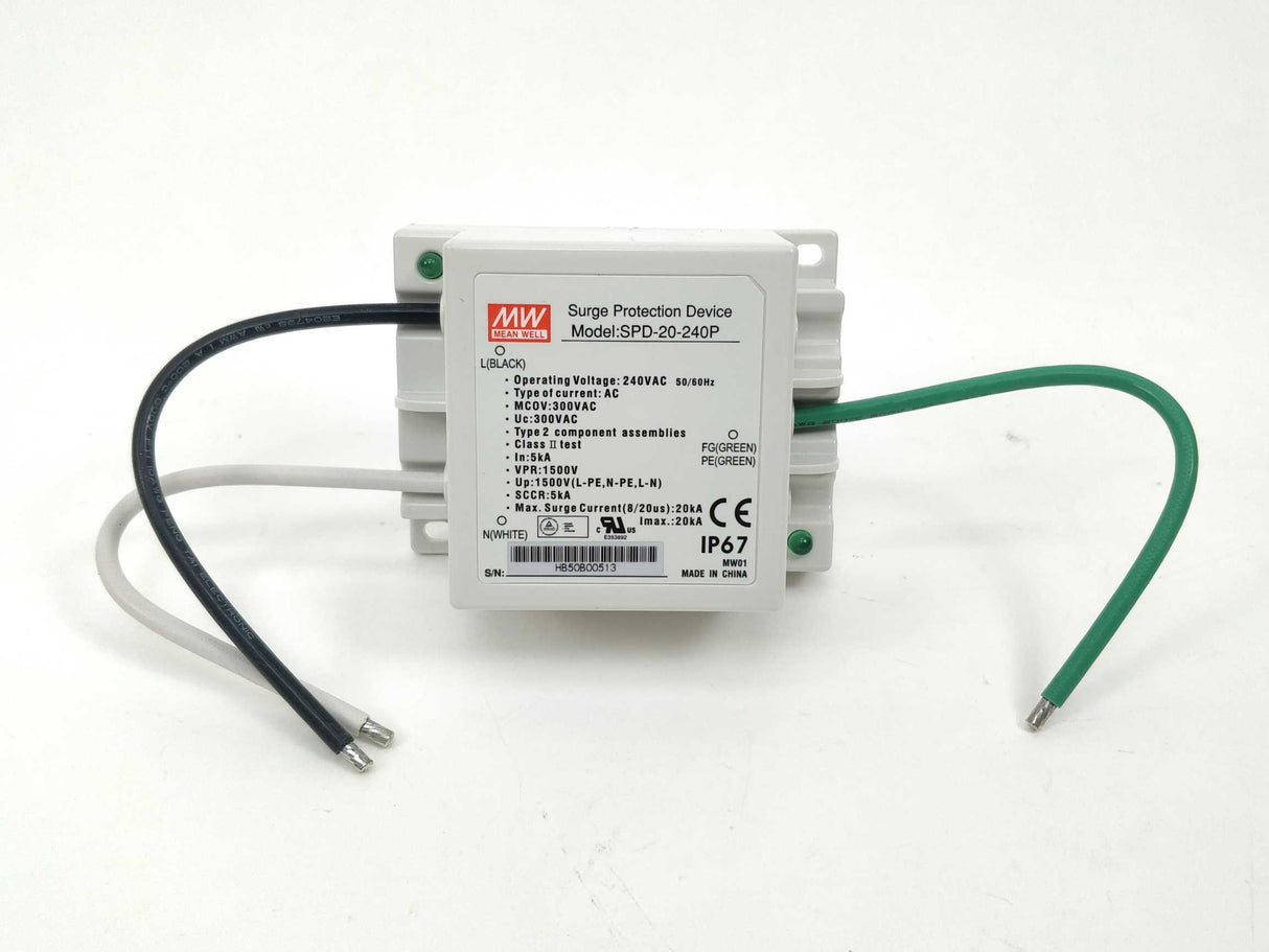 Mean Well SPD-20-240P Surge Protection Device 240VAC, 50/60Hz
