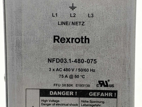 Bosch Rexroth NFD03.1-480-075 LINE/NETZ Power Line Filter