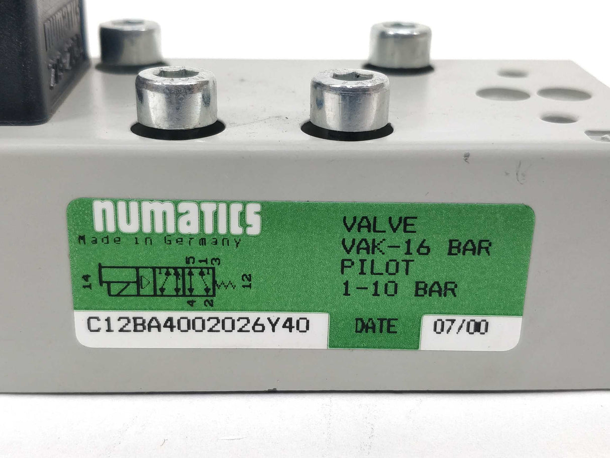 NUMATICS C12BA4002026Y40 With 219-204A & 228-774A