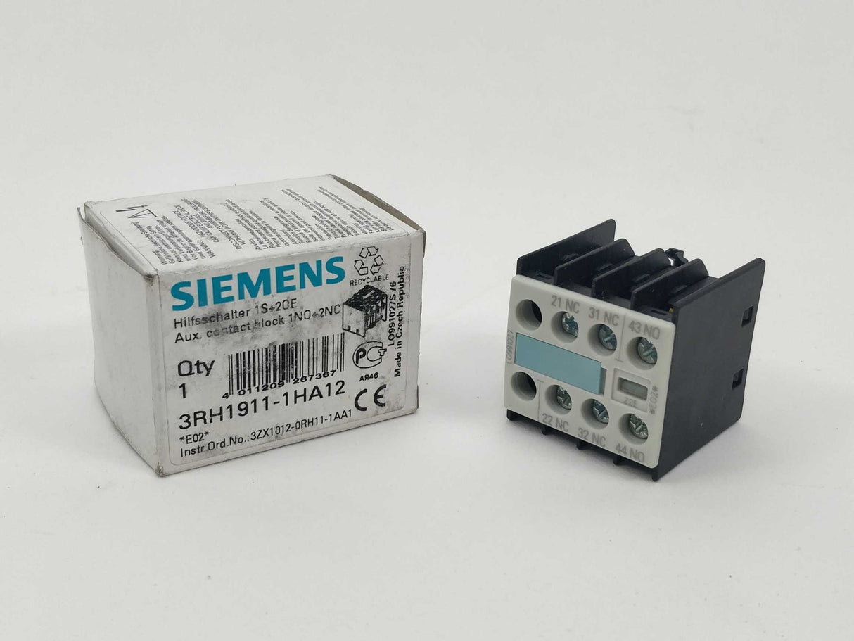 Siemens 3RH1911-1HA12 Aux. Contact Block 1NO+2NC