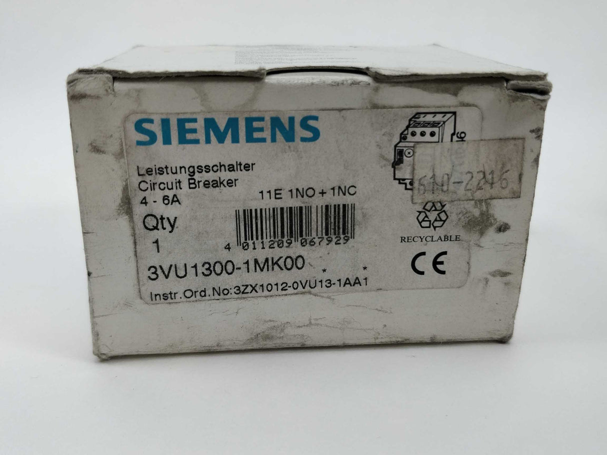 Siemens 3VU1300-1MK00 Circuit Breaker. 4-6A