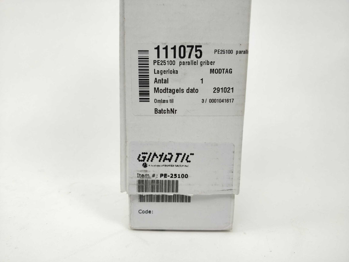 GIMATIC PE-25100 Parallel self-centring pneumatic gripper