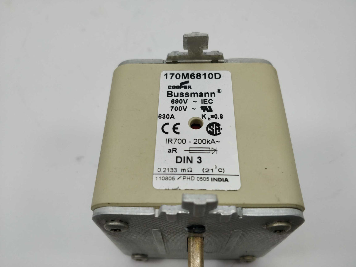 Cooper Bussmann 170M6810D FUSE 630A 690V DIN 3