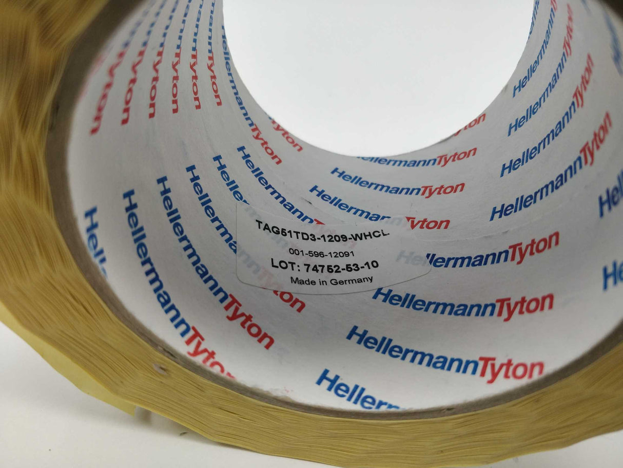 HellermannTyton 596-12091 TAG51TD3-1209-WHCL Cable label, self laminating