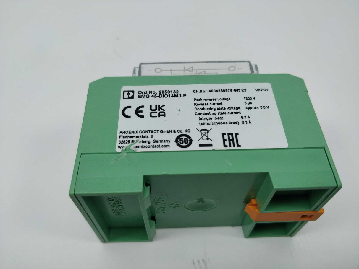 Phoenix Contact 2950132 EMG 45-DIO14M/LP - Diode block