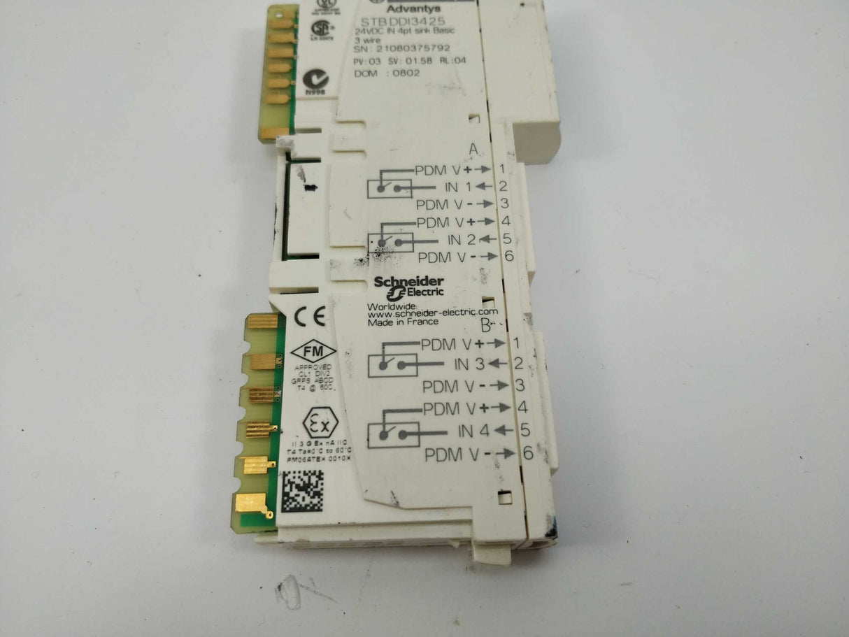 Schneider / Telemecanique STBDDI3425 24VDC IN 4pt sink Basic 3 wire.
