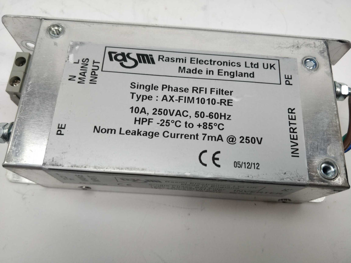 RASMI ELECTRONICS LTD AX-FIM1010-RE Single Phase RFI Filter