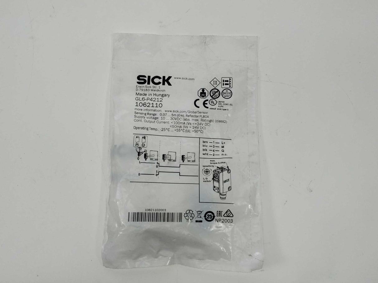 SICK 1062110 GL6-P4212 Inductive Proximity Sensors