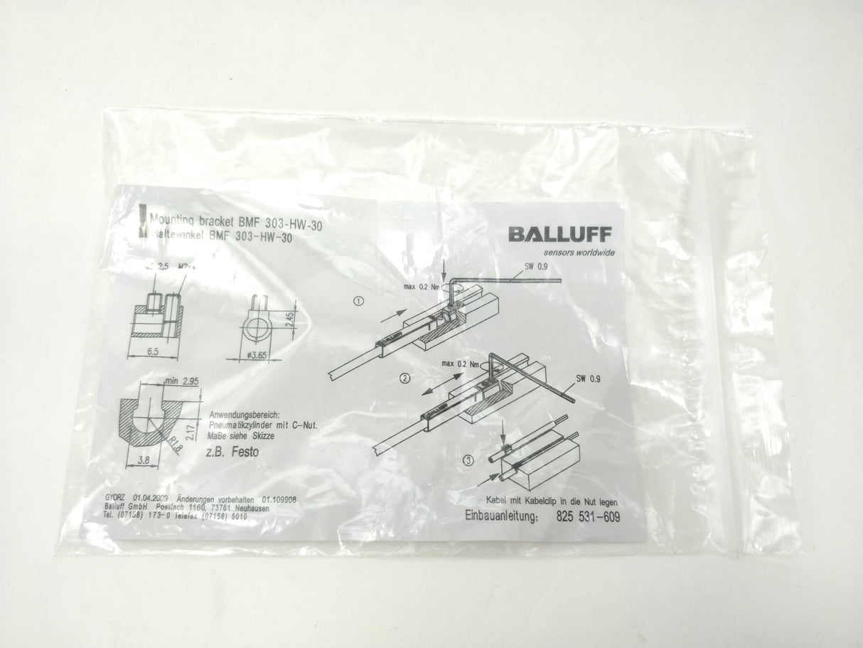 BALLUFF BMF0042 BMF 303K-PS-C-2A-SA2-S49-00,2 with BAM00L0 BMF 303-HW-30