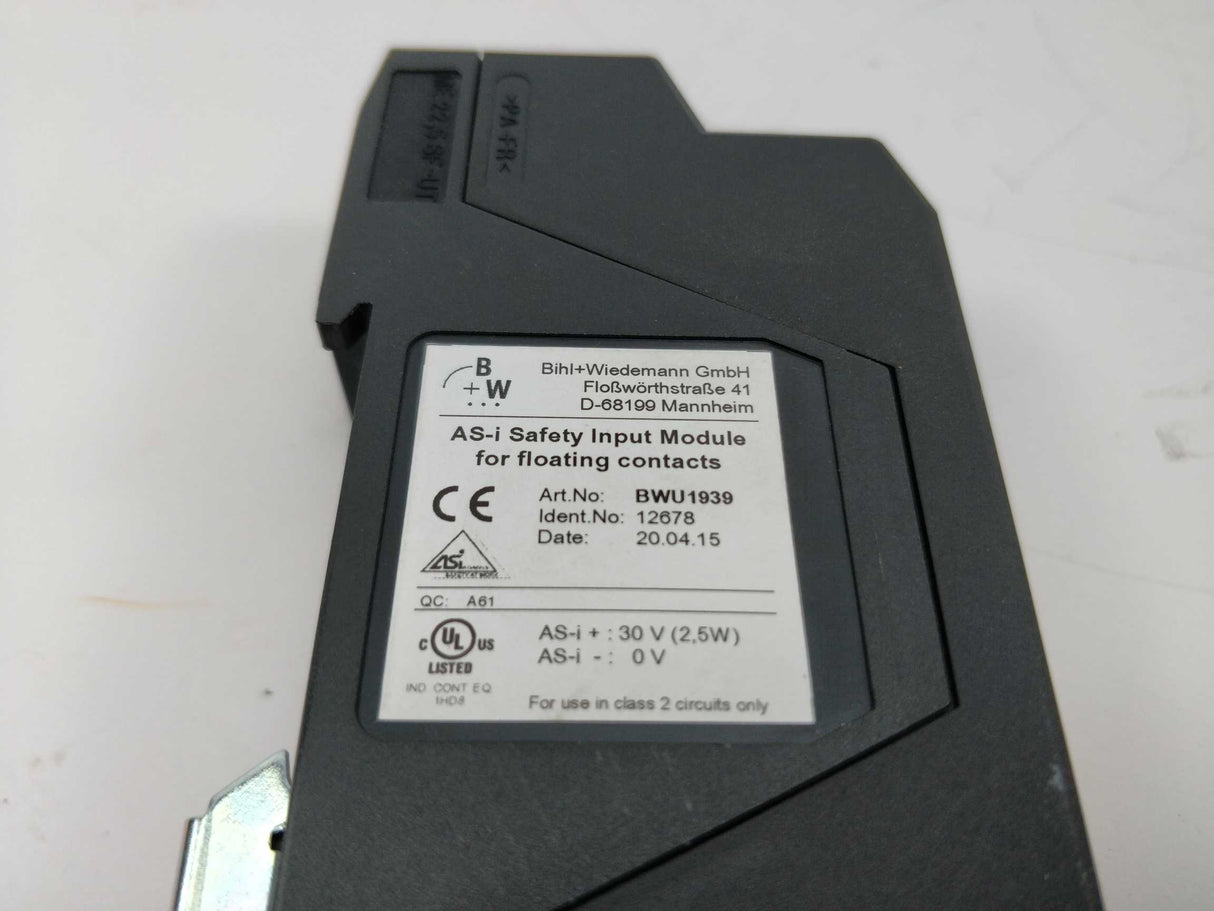 Bihl+Wiedemann BWU1939 12678 ASi Safety Input Module for floating contacts