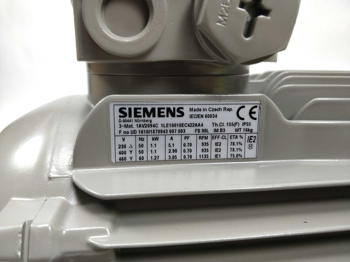 Siemens 1LE10010EC422AA4 Electric motor 3. mot. 1AV2094C