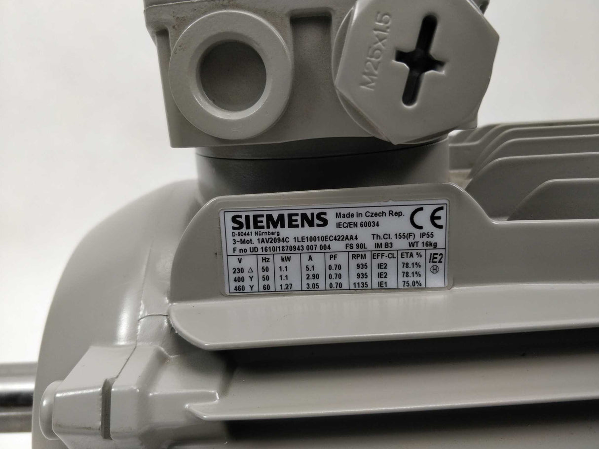 Siemens 1LE10010EC422AA4 Electric motor 3. mot. 1AV2094C