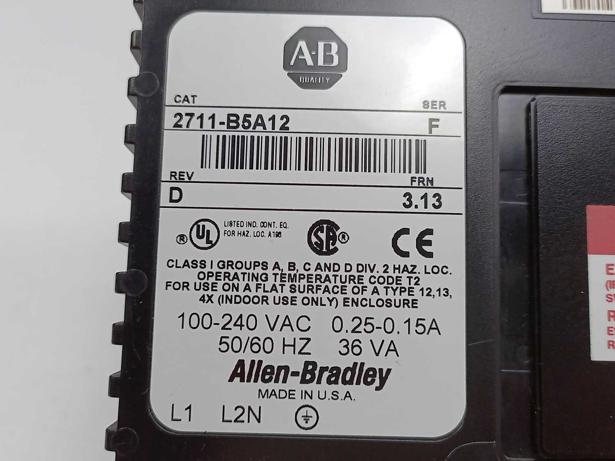 AB 2711-B5A12 Panel View 550, Ser. F Rev. D