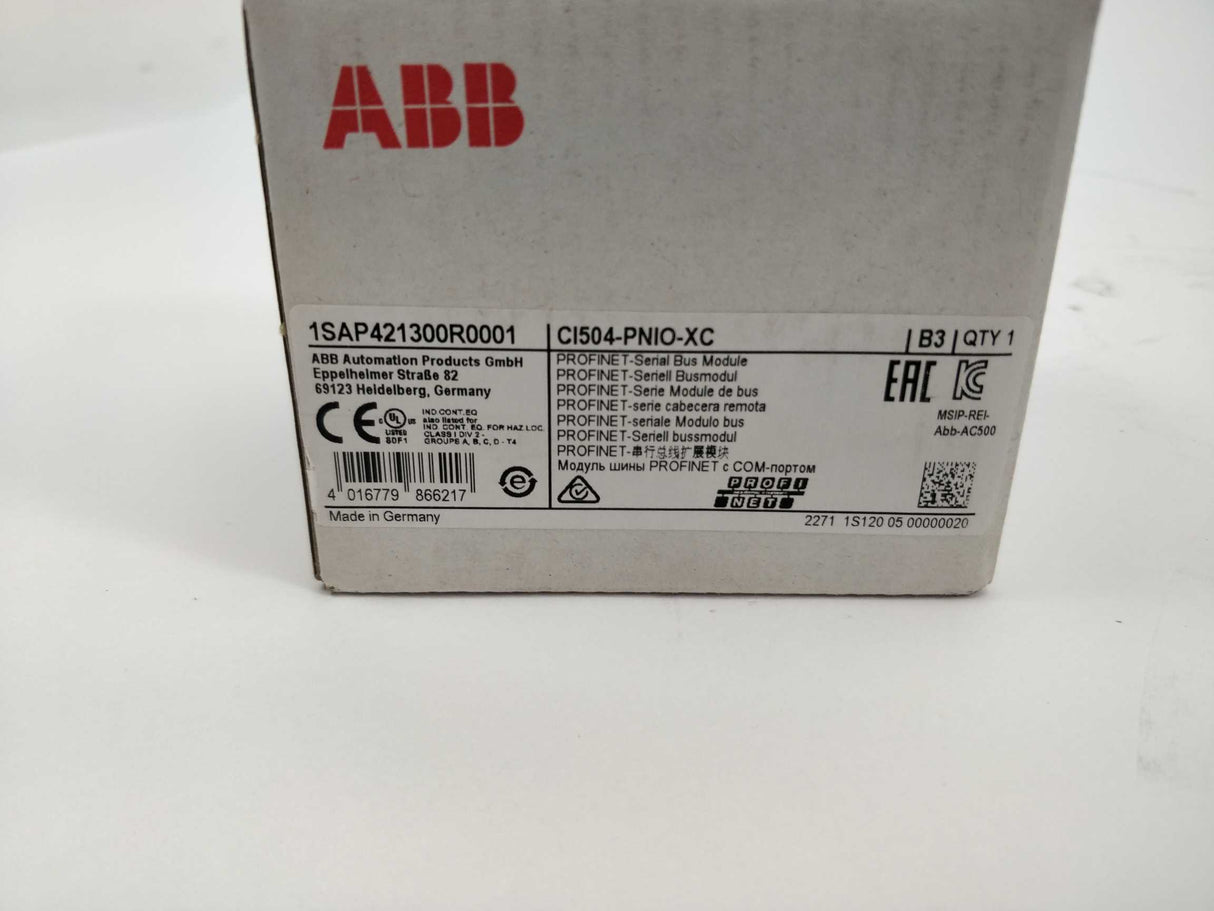 ABB CI504-PNIO-XC PROFINET-Serial Bus Module 1SAP421300R0001