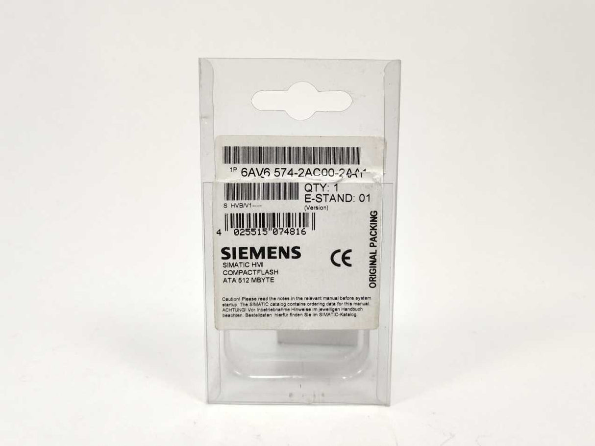 Siemens 6AV6574-2AC00-2AA1 SIMATIC HMI CF memory card, 512 MB