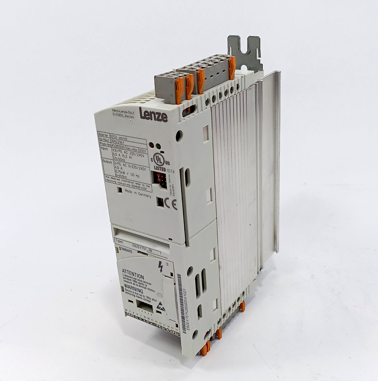 LENZE E82EV751S2B 00422961, 8200 VECTOR INVERTER