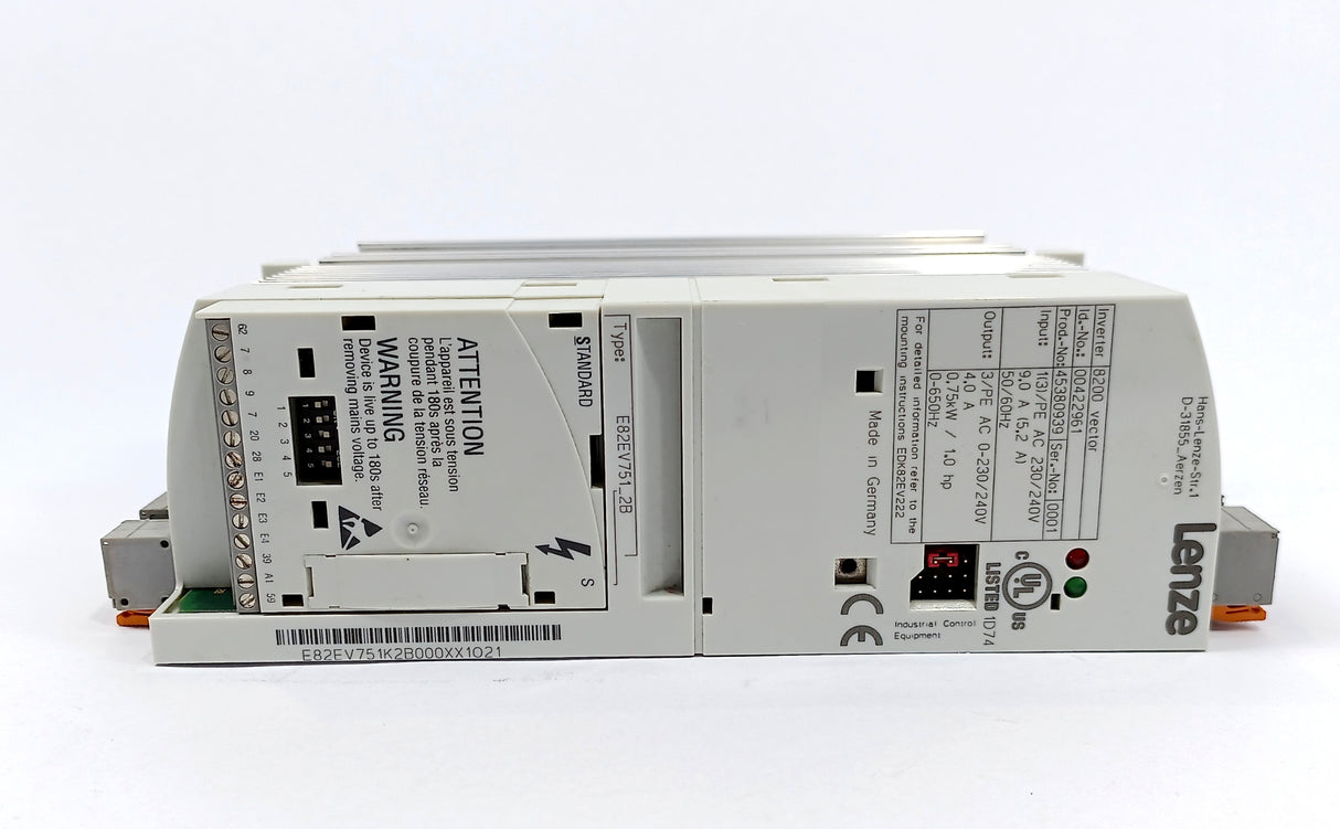 LENZE E82EV751S2B 00422961, 8200 VECTOR INVERTER