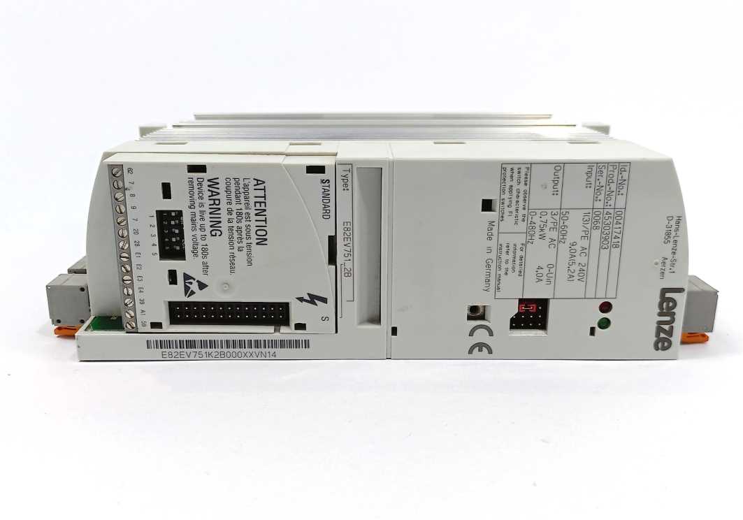 LENZE E82EV751S2B 8200 VECTOR INVERTER, 00417418 E82EV751_2B