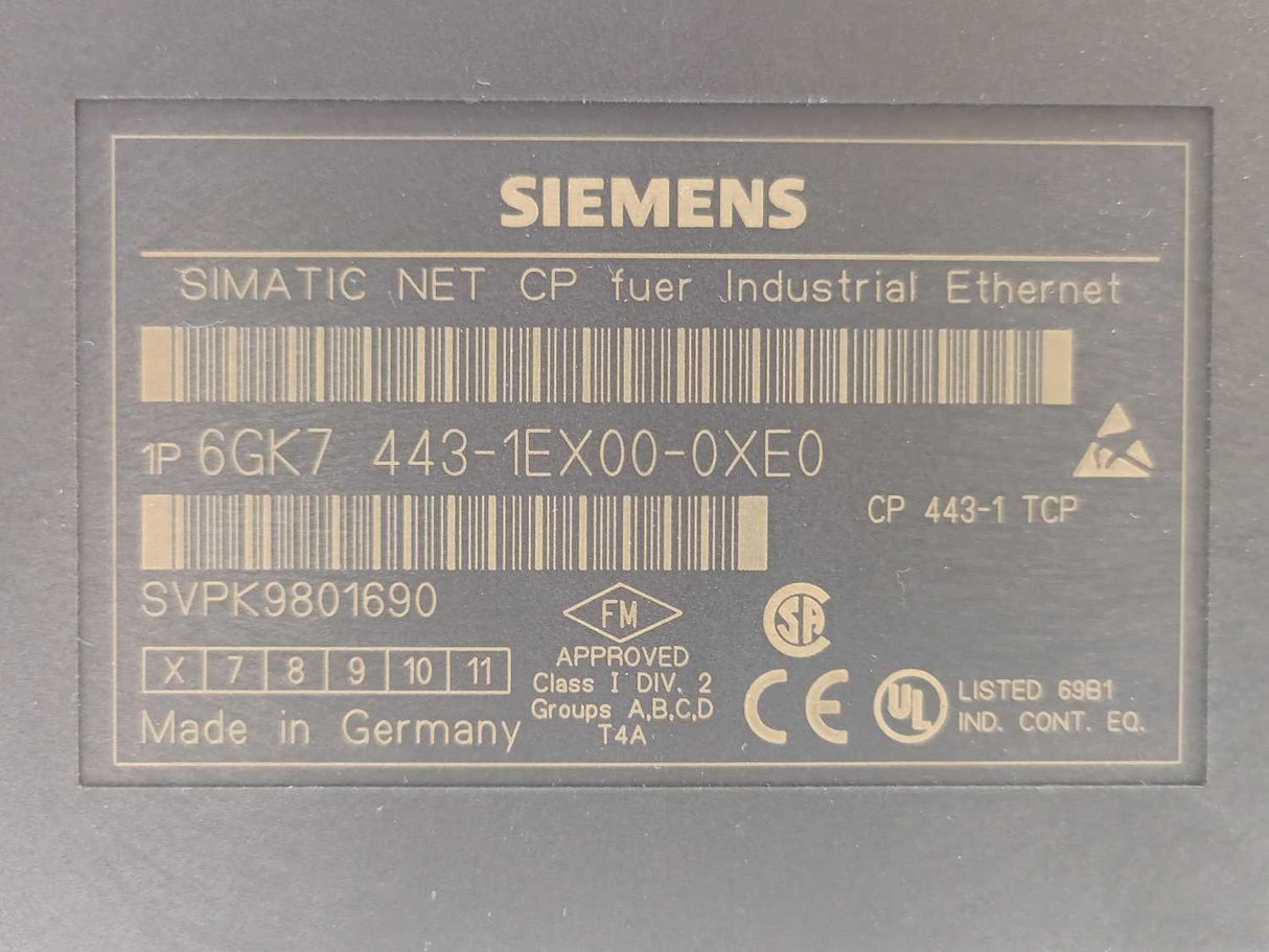 Siemens 6GK7443-1EX00-0XE0 SIMATIC NET, CP 443-1 TCP, PROCESSOR