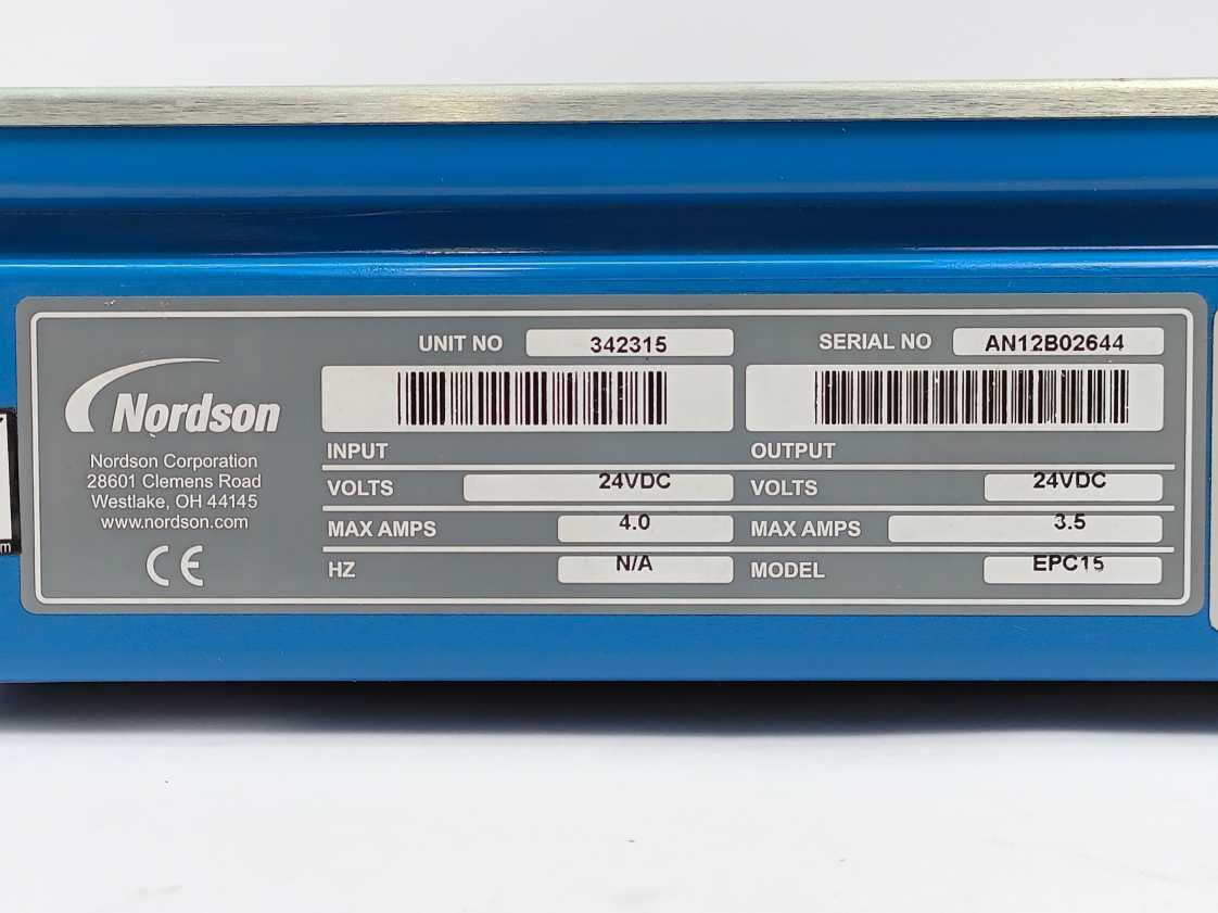 Nordson 342315 EPC15, 24VDC, MAX AMPS 4.0