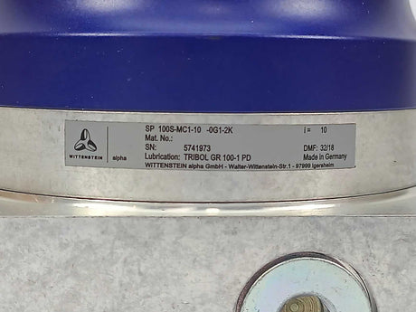 Wittenstein SP 100S-MC1-10-0G1-2K Planetary Gearbox