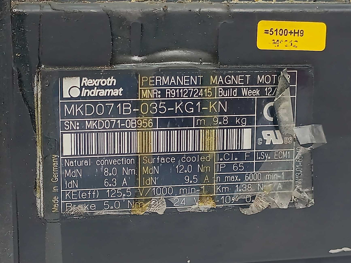 Rexroth Indramat R911272415 MKD071B-035-KG1-KN, MOTOR