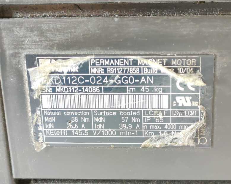 Rexroth Indramat R911277858 MKD112C-024-GG0-AN Digital AC Servo Motor