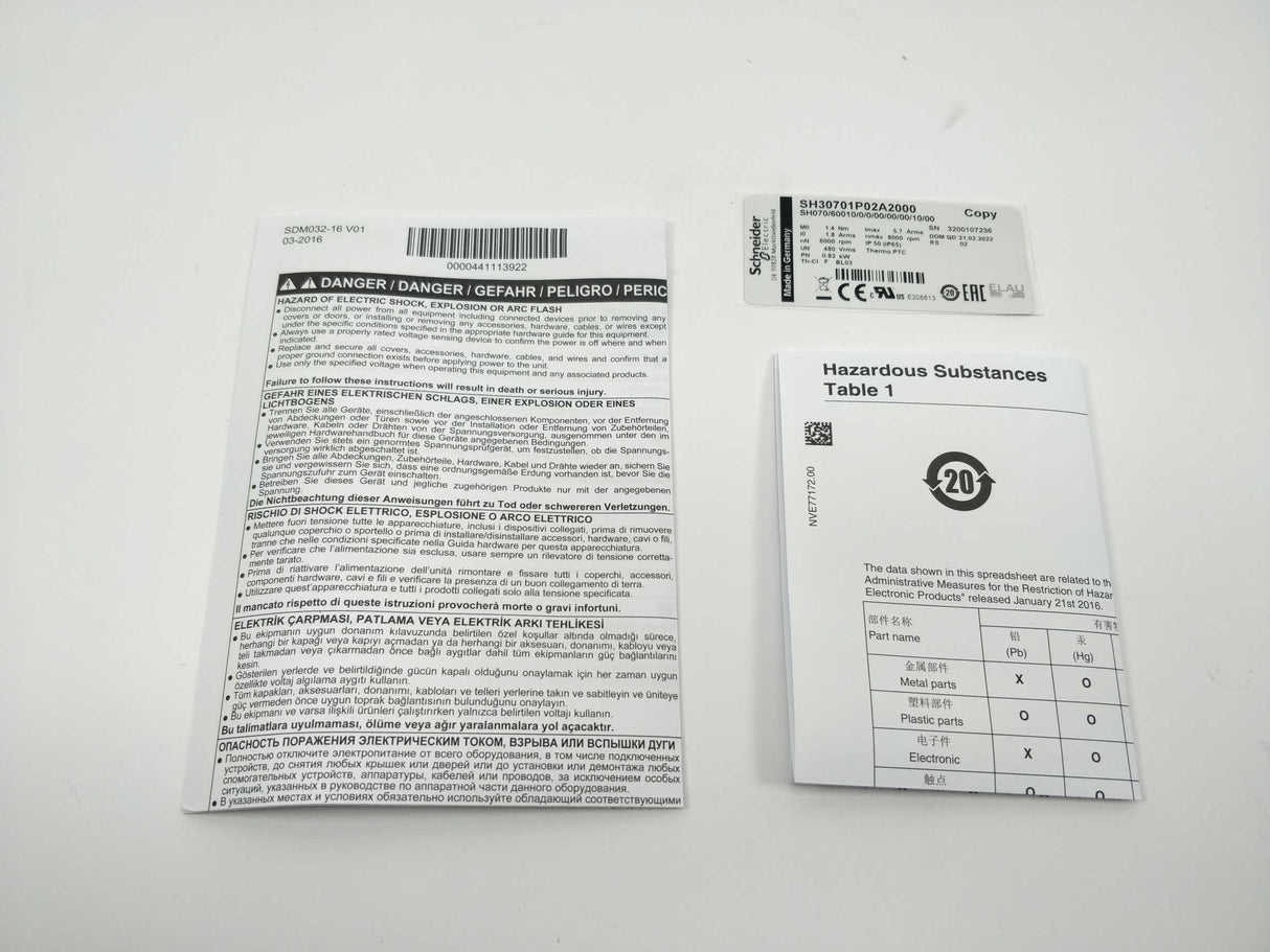 Schneider Electric SH30701P02A2000 Servomotor SH3 070