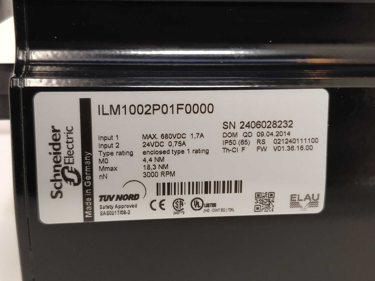 Schneider Electric ILM1002P01F0000 Integrated Servo Motor