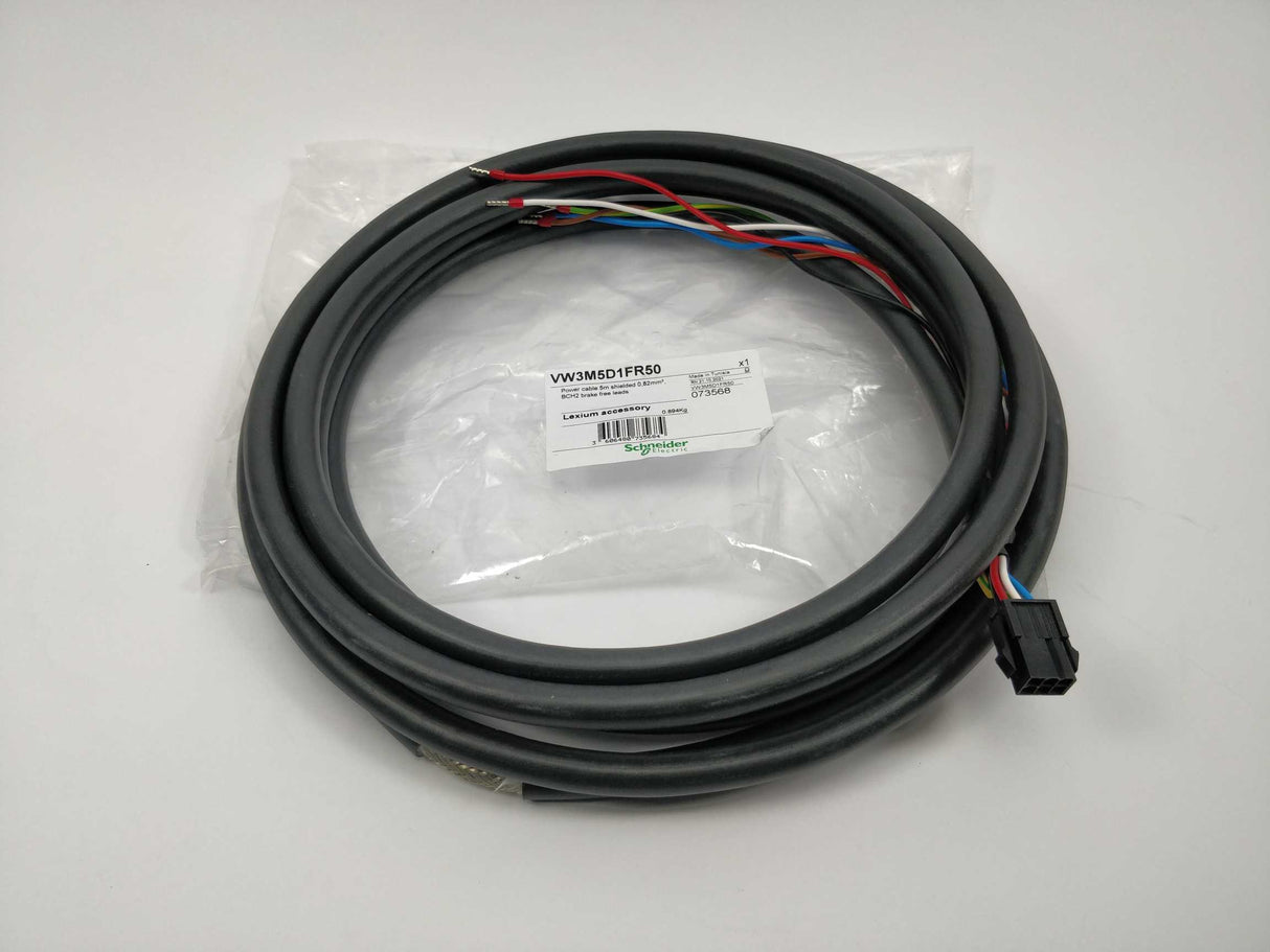 Schneider Electric VW3M5D1FR50 Power Cable, 5m, shielded, 0.82mm2