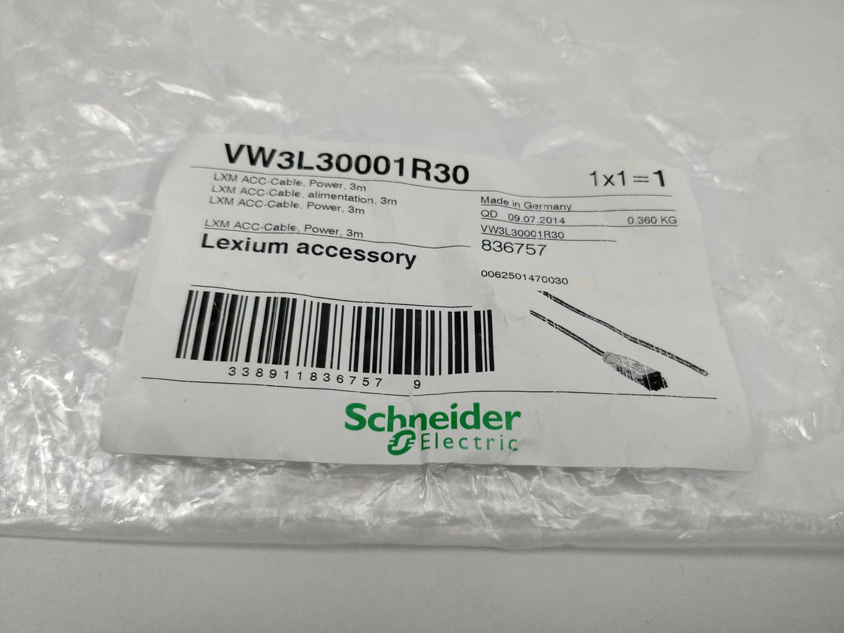 Schneider Electric VW3L30001R30 LXM ACC-Cable, Power, 3m