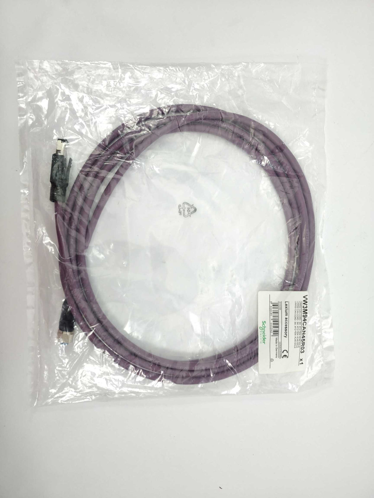 Schneider Electric VW3M94CAN45R03 LXM32 CAN Cord, 3m, ,12 Fem.-RJ45 Male