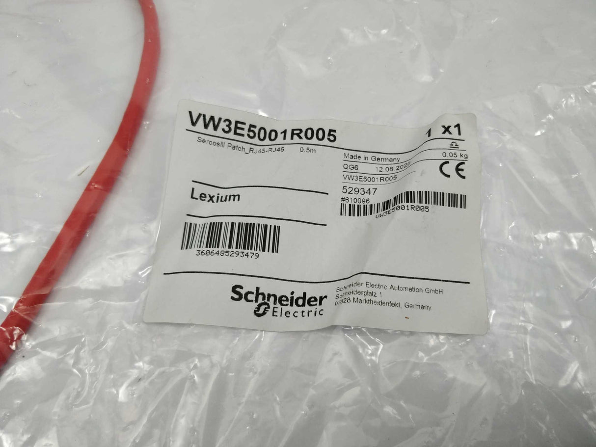 Schneider Electric VW3E5001R005 SERCOS III Patch, 0.5m, RJ45-RJ45