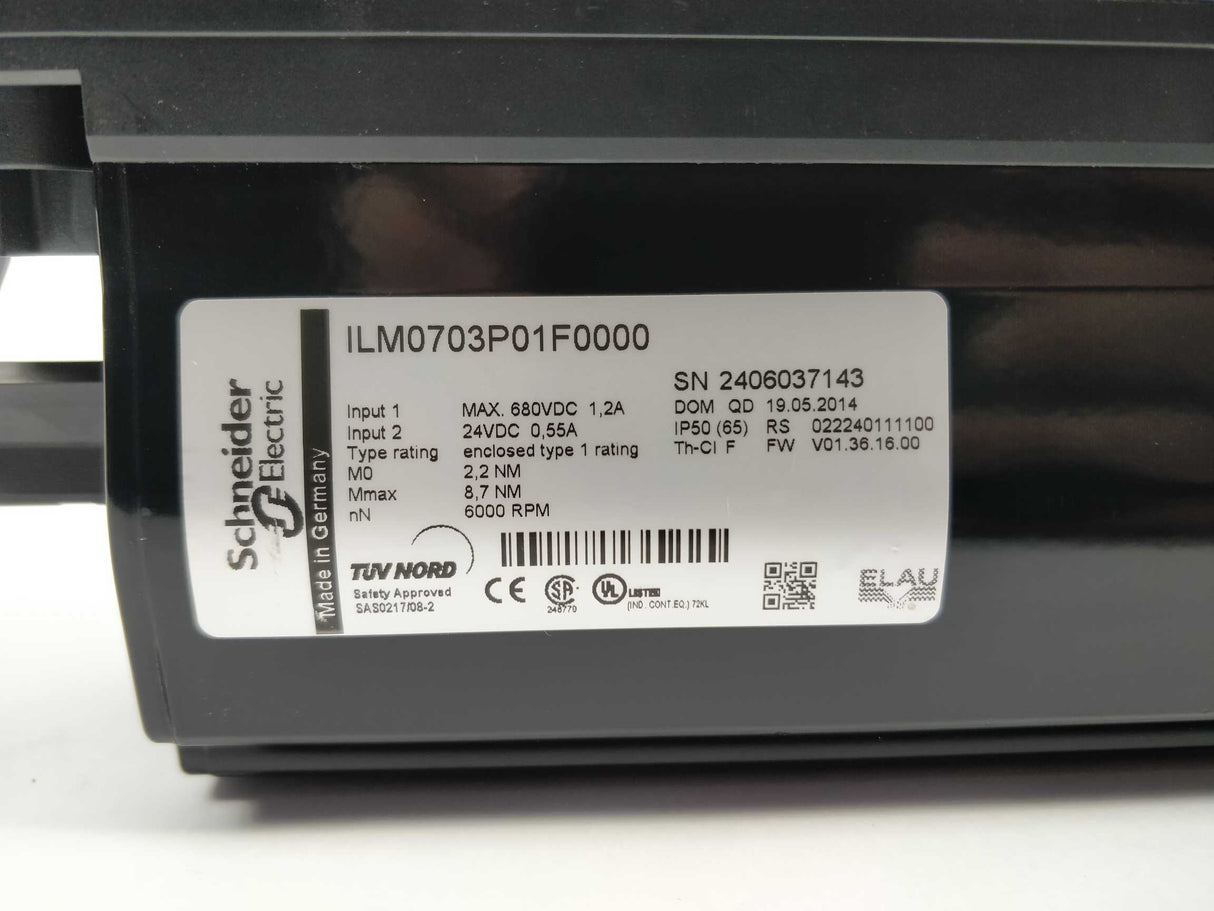 Schneider Electric ILM0703P01F0000 Integrated Servo Motor