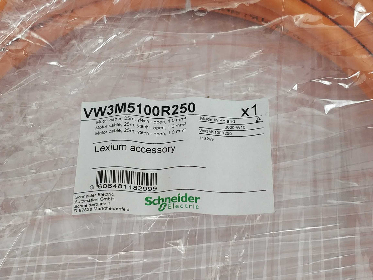 Schneider Electric VW3M5100R250 Motor Cable 25m, ytech - open, 1,0mm²